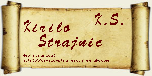 Kirilo Strajnić vizit kartica